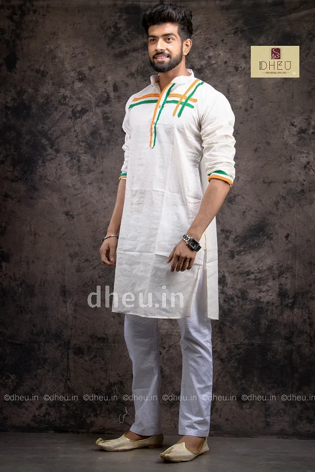Independence Day Saree-Kurta Couple Set