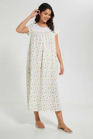 Ivory Floral Nightgown