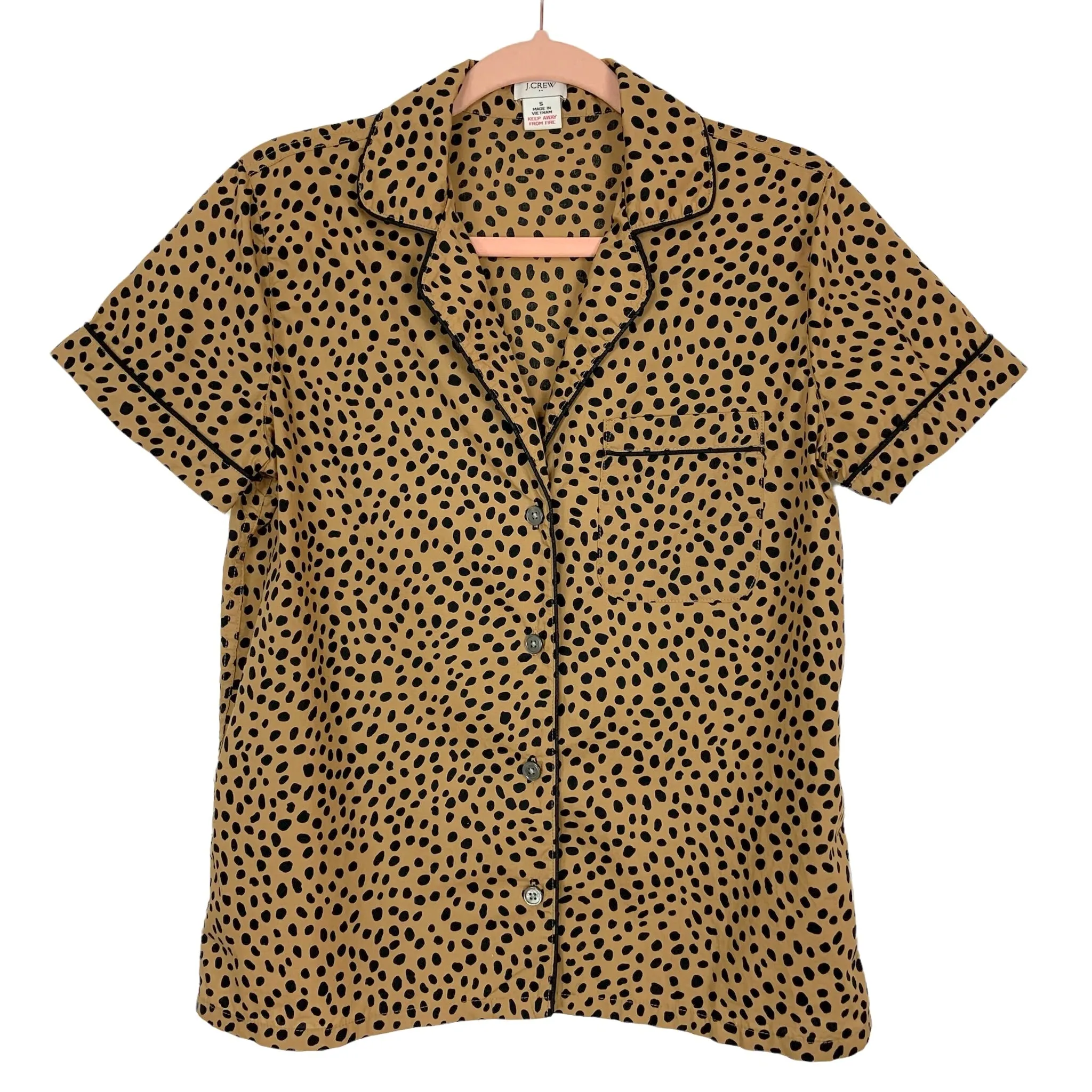 J Crew Animal Print Cropped Pant Pajama Set- Size S (sold as a set, sold out online)