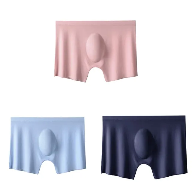 Jinquedai  3Pcs Summer Men Ice Silk Seamless Underwear Sexy Men's Boxers Shorts Male Ultra-thin Breathable Panties Boxer Briefs Underpants