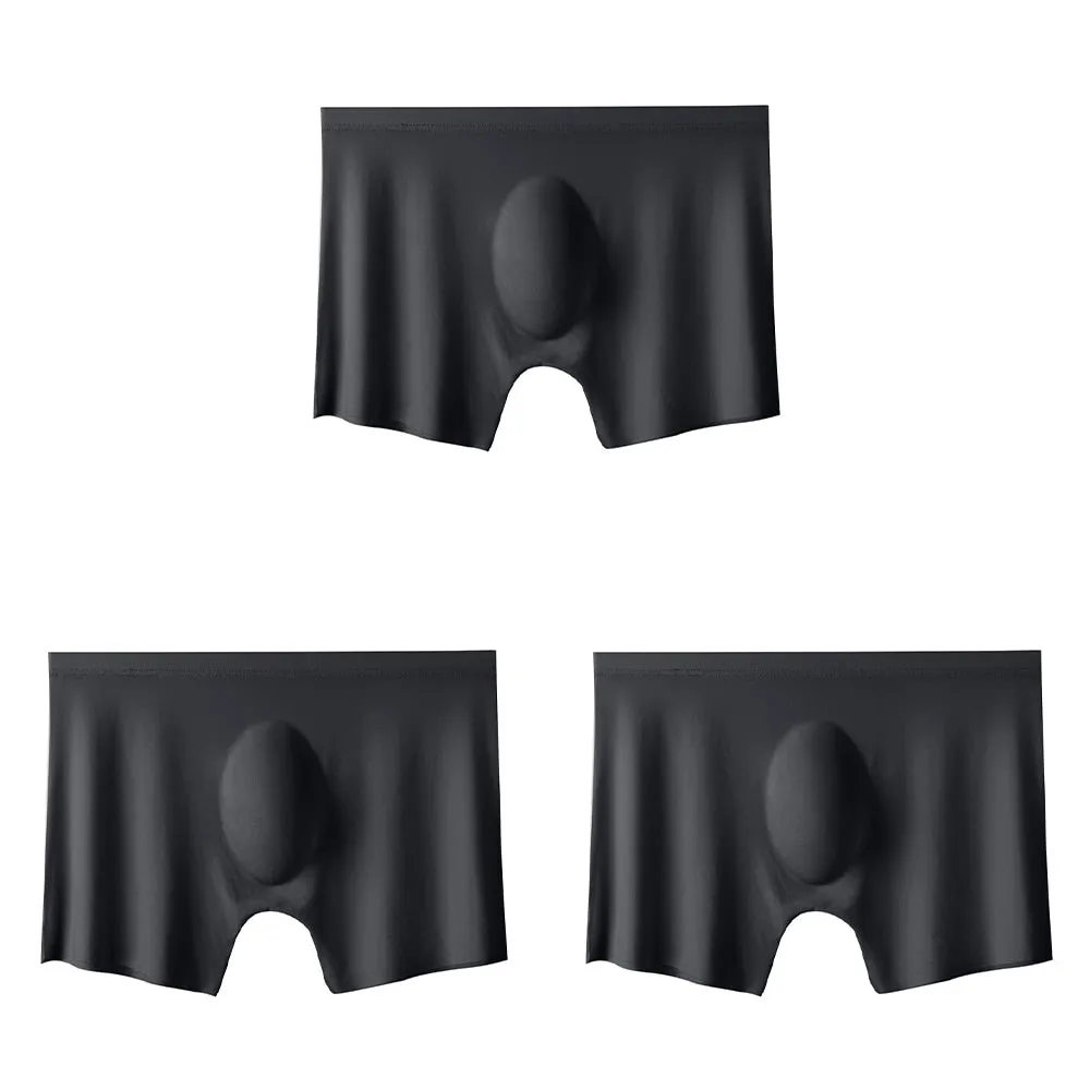 Jinquedai  3Pcs Summer Men Ice Silk Seamless Underwear Sexy Men's Boxers Shorts Male Ultra-thin Breathable Panties Boxer Briefs Underpants
