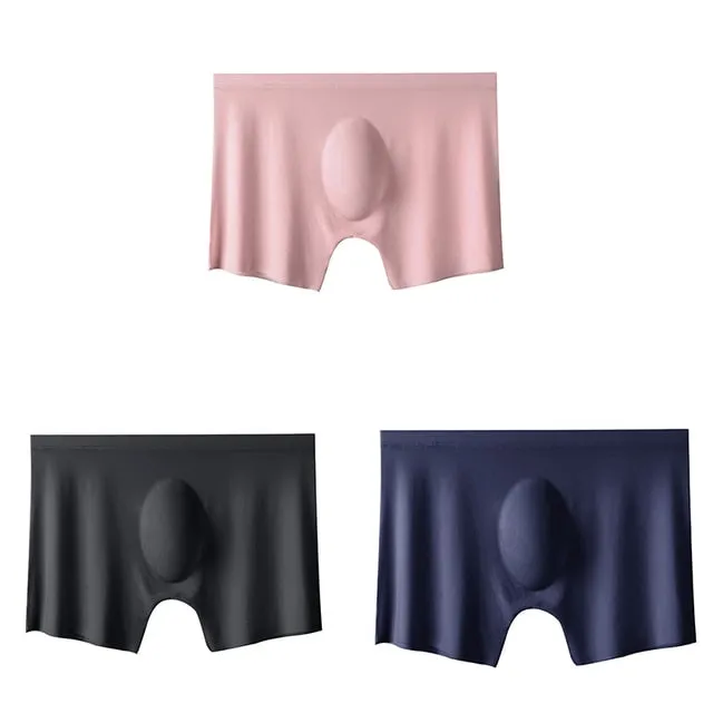 Jinquedai  3Pcs Summer Men Ice Silk Seamless Underwear Sexy Men's Boxers Shorts Male Ultra-thin Breathable Panties Boxer Briefs Underpants