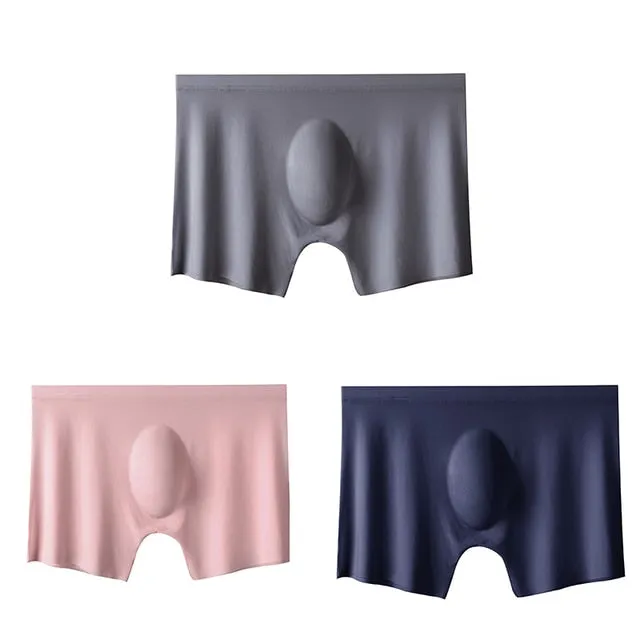 Jinquedai  3Pcs Summer Men Ice Silk Seamless Underwear Sexy Men's Boxers Shorts Male Ultra-thin Breathable Panties Boxer Briefs Underpants