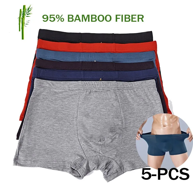 Jinquedai Fasion High Quality Bamboo Underwear Men XL XXL XXXL XXXXL 5XL 6XL 7XL Size Men Boxer Underwear Plus Size Flat Feet Panties