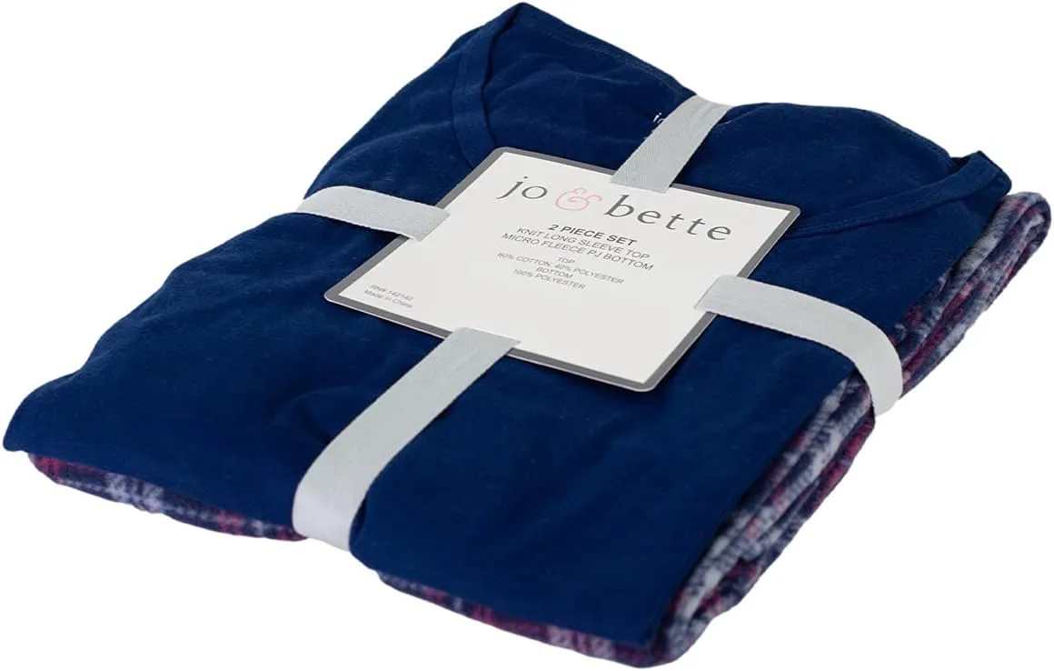 Jo & Bette Fleece Pajama Pants - Womens Pajama Sets 2 Pack Fuzzy PJ Pants Sleepwear - Flannel Pajamas Bottoms Loungewear Set