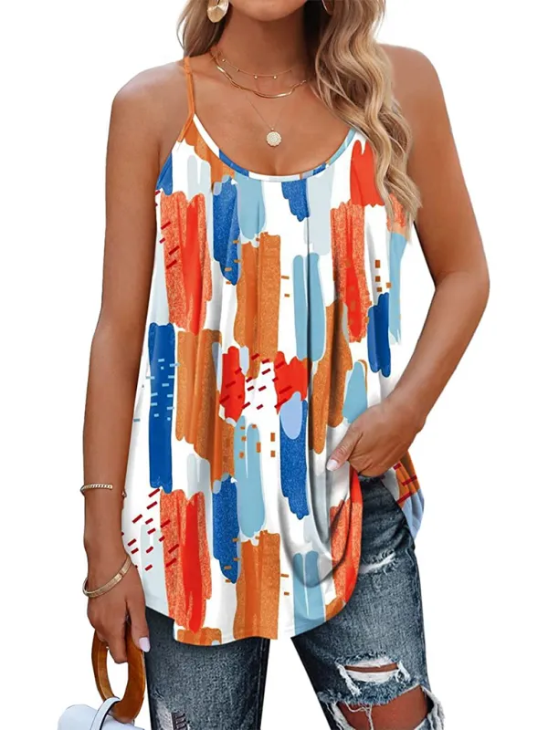Joliette New Loose Casual Solid Color Sexy Camisole Top
