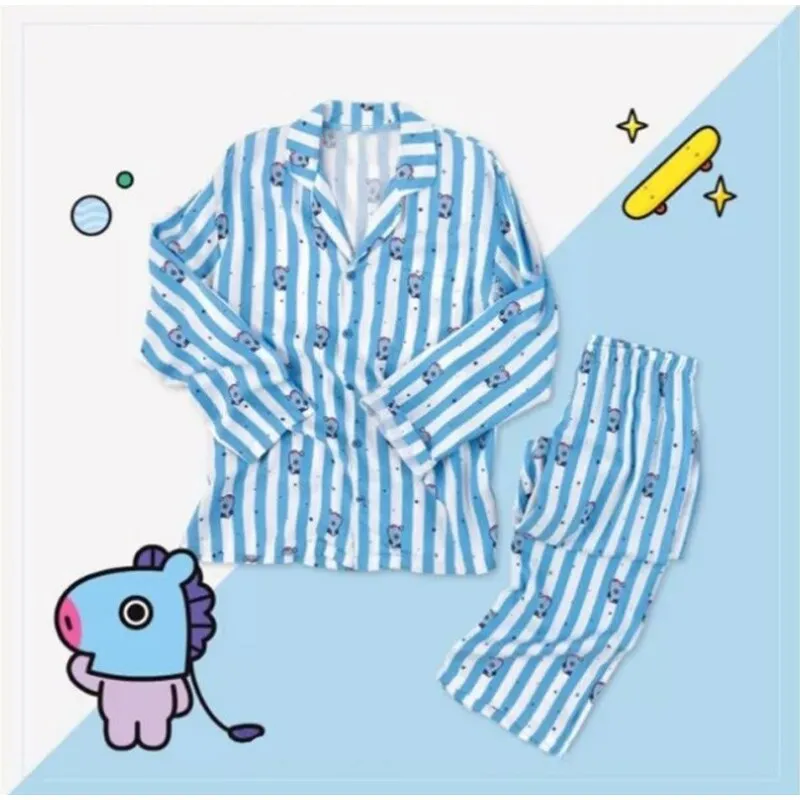 Joskaa Christmas Gift Women Sleepwear Heart Stripe Print Pajamas Sets Women Harajuku Soft Short Sleeve Nightwear Set 2024 Summer Comfortable Pajama