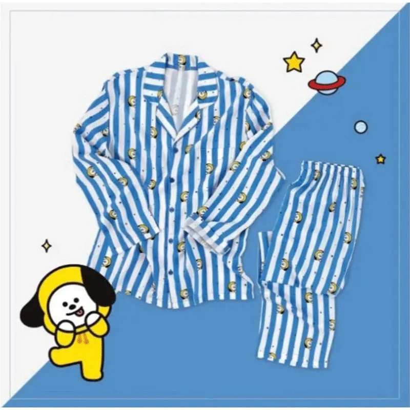 Joskaa Christmas Gift Women Sleepwear Heart Stripe Print Pajamas Sets Women Harajuku Soft Short Sleeve Nightwear Set 2024 Summer Comfortable Pajama