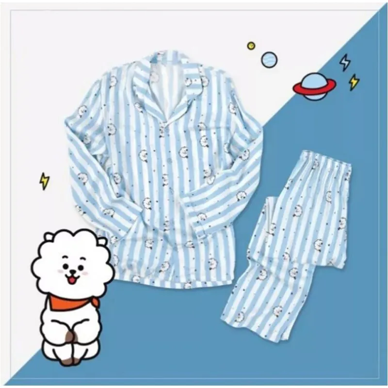 Joskaa Christmas Gift Women Sleepwear Heart Stripe Print Pajamas Sets Women Harajuku Soft Short Sleeve Nightwear Set 2024 Summer Comfortable Pajama