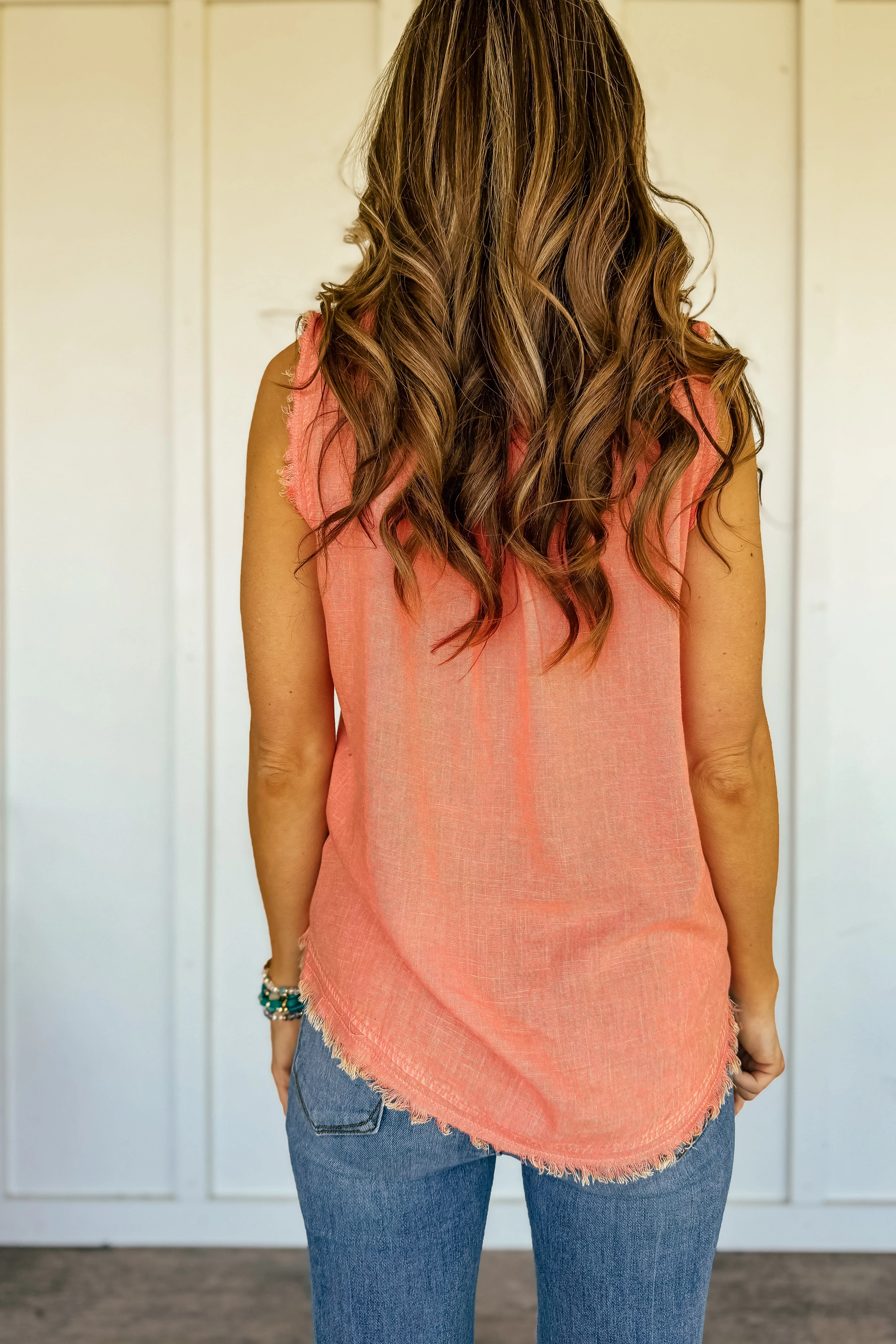 Keeping Cool Washed Linen Top