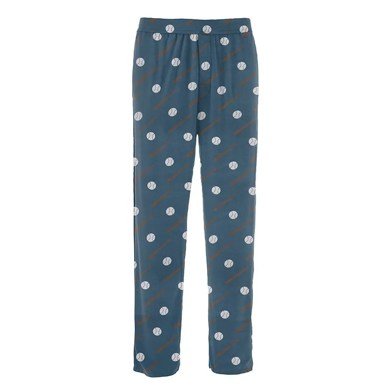 Kickee Pants Men's Print Pajama Pants - Deep Sea Baseball