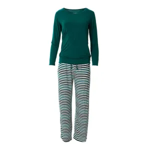 Kickee Pants Women's Long Sleeve Loosey Goosey Tee & Pant Set - Wildlife Stripe