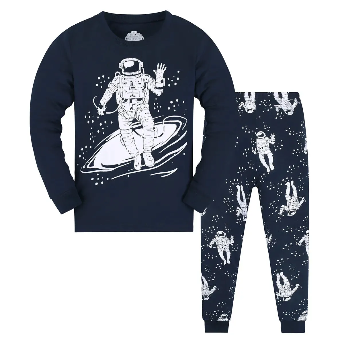 Kids Boys Cartoon Print Long Sleeves Pajamas Sets