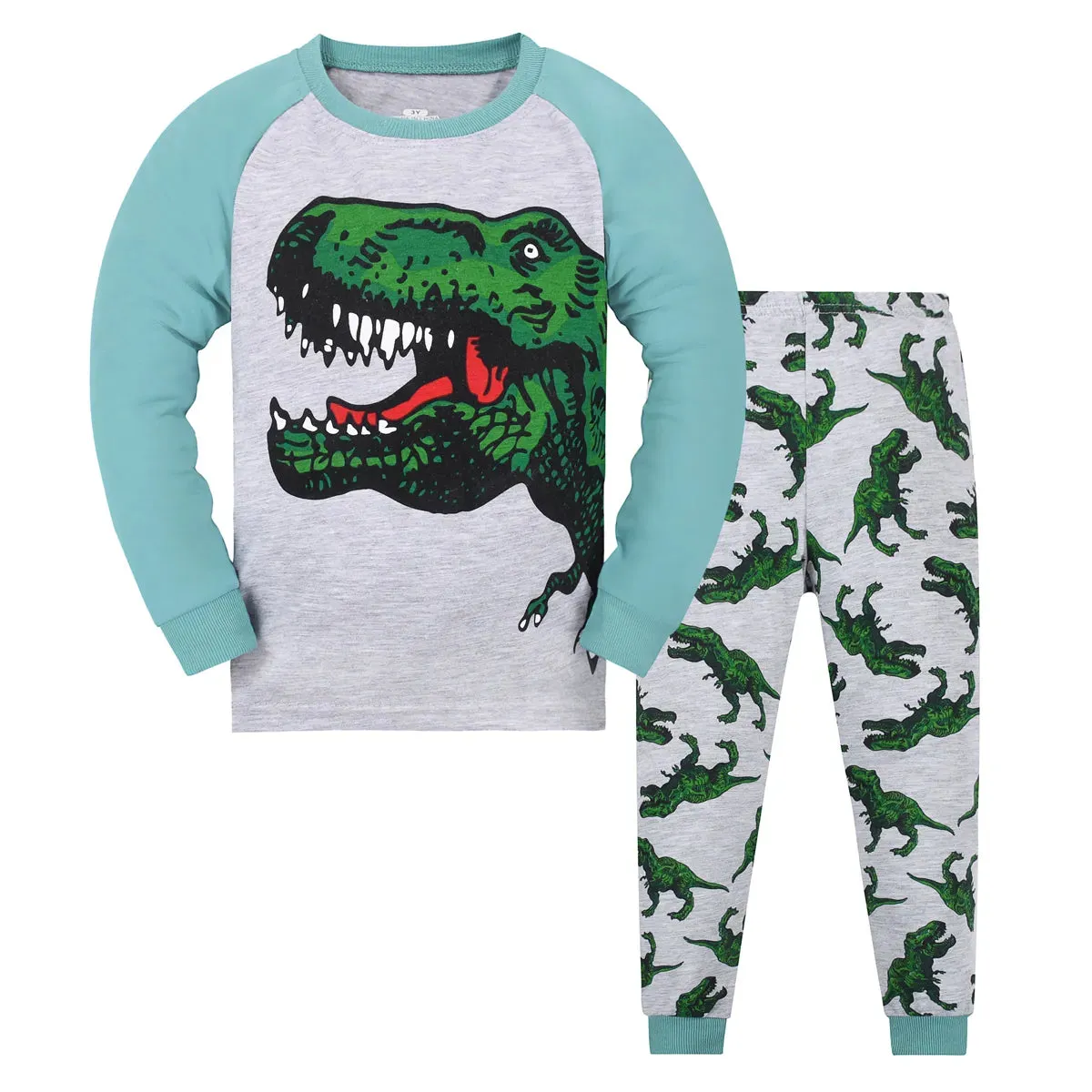 Kids Boys Cartoon Print Long Sleeves Pajamas Sets