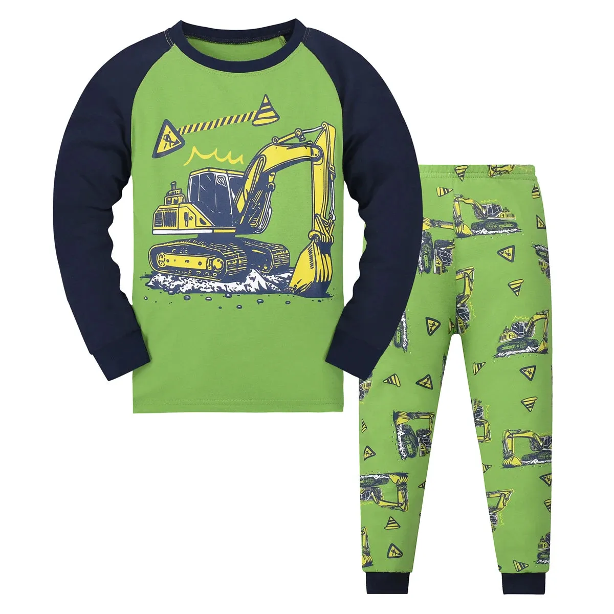 Kids Boys Cartoon Print Long Sleeves Pajamas Sets