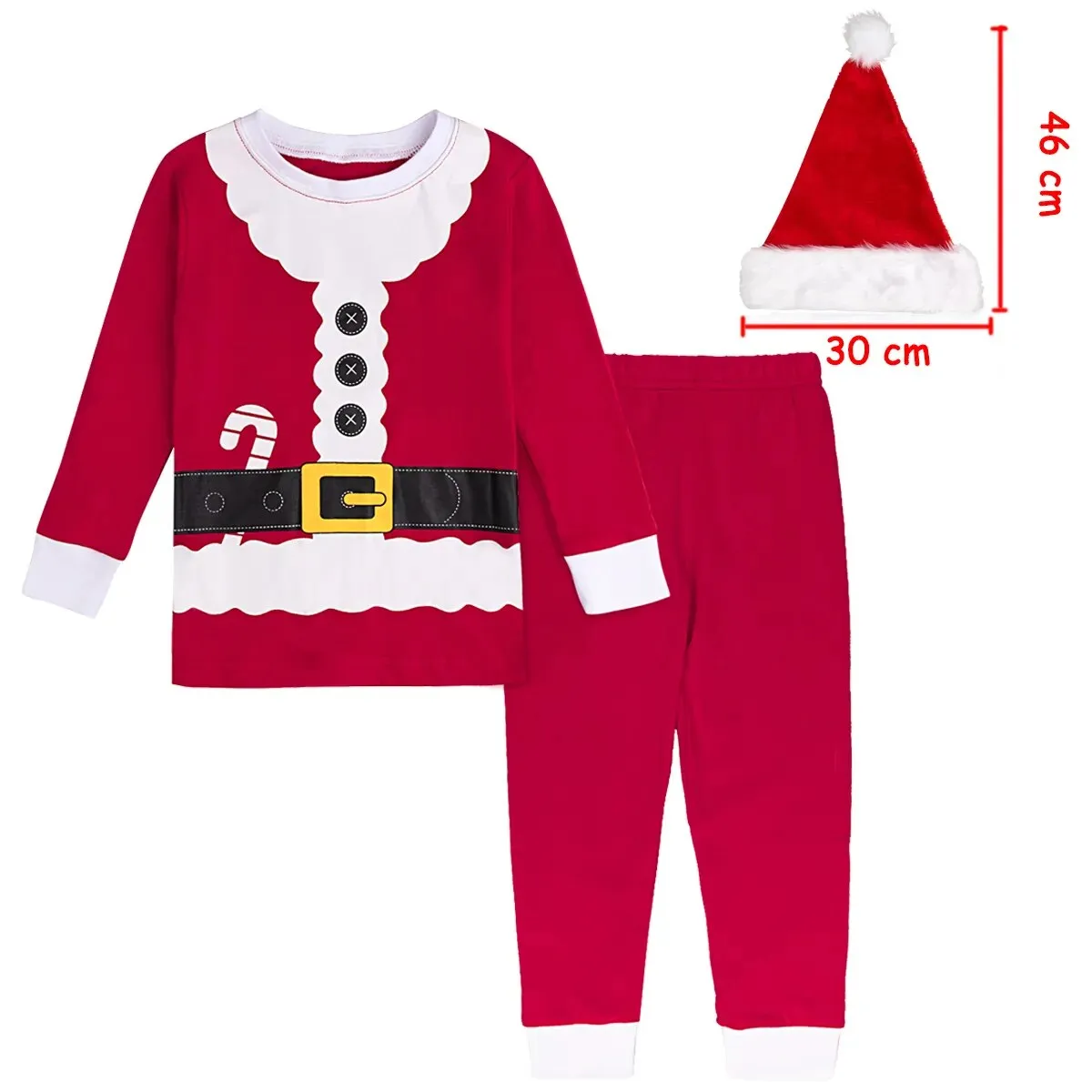 Kids Boys Girls Elk Green Red Christmas Pyjamas