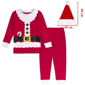 Kids Boys Girls Elk Green Red Christmas Pyjamas