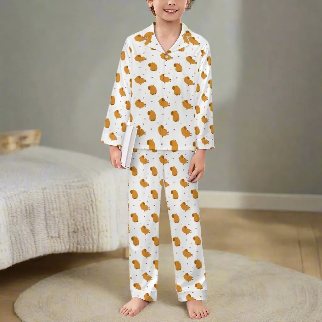 Kids Capybara and Hearts 2 Pc. Pajama Set, Unisex