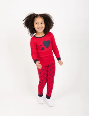 Kids Dark Navy Hearts Pajamas