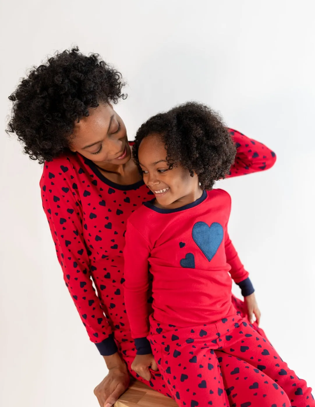 Kids Dark Navy Hearts Pajamas