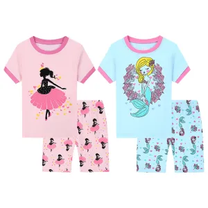 Kids Girls Cartoon Girls Print Pajamas for Summer