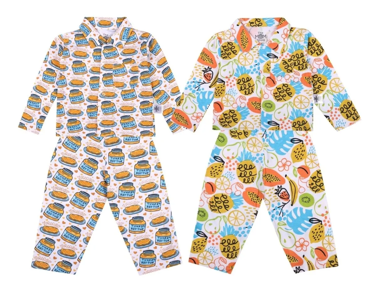 Kids Pajama Set Combo of 2 - Breakfast Club & Sweet Tropical