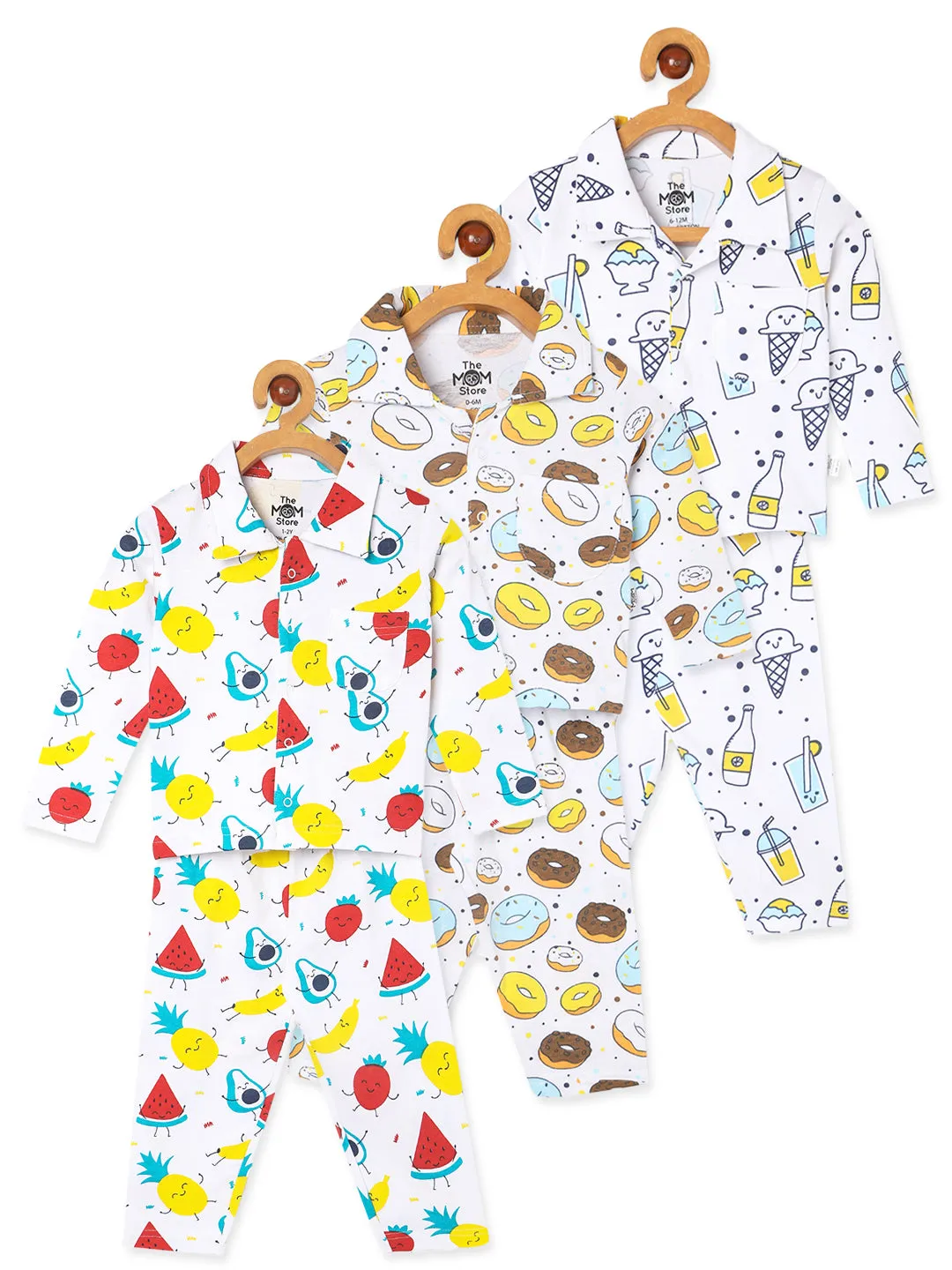 Kids Pajama Set Combo of 3 - Fruity Cutie, My Smoothie & Sweet like a Doughnut