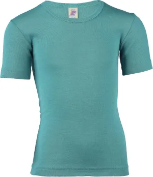 Kid's Short Sleeve Thermal Shirt: Warm and Thin Base Layer Top, Organic Merino Wool Silk, Sizes 2-15 Years