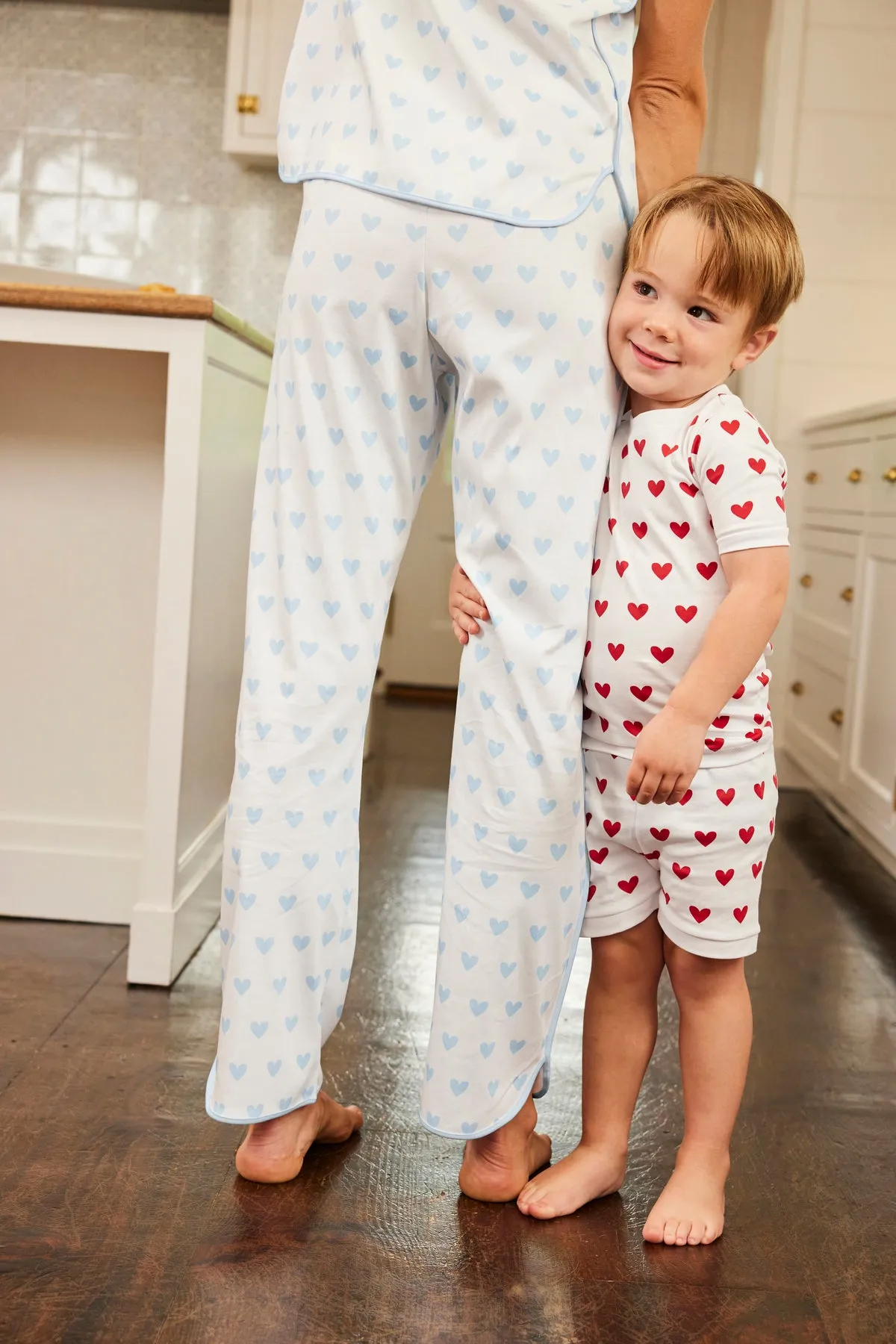 Kids Shorts Set in Classic Red Heart