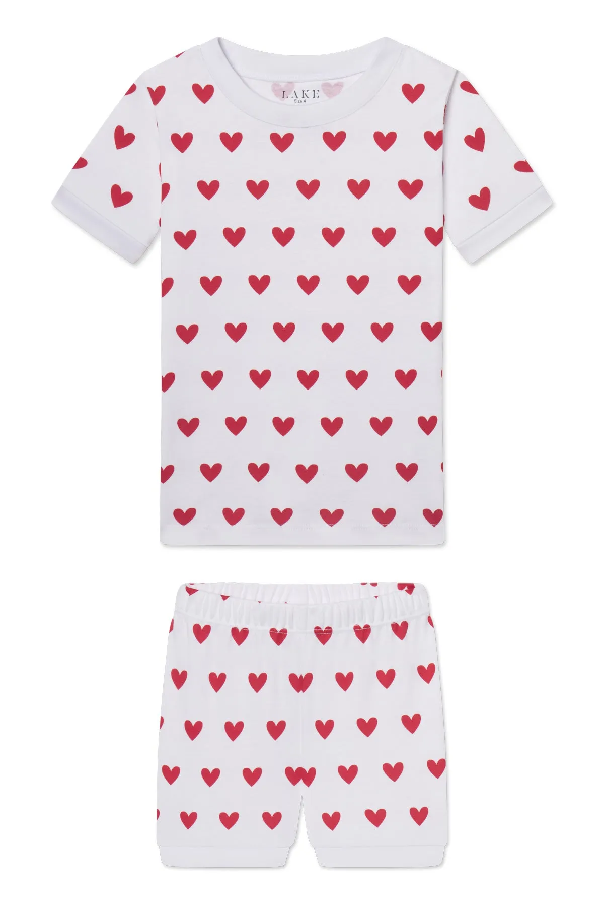 Kids Shorts Set in Classic Red Heart