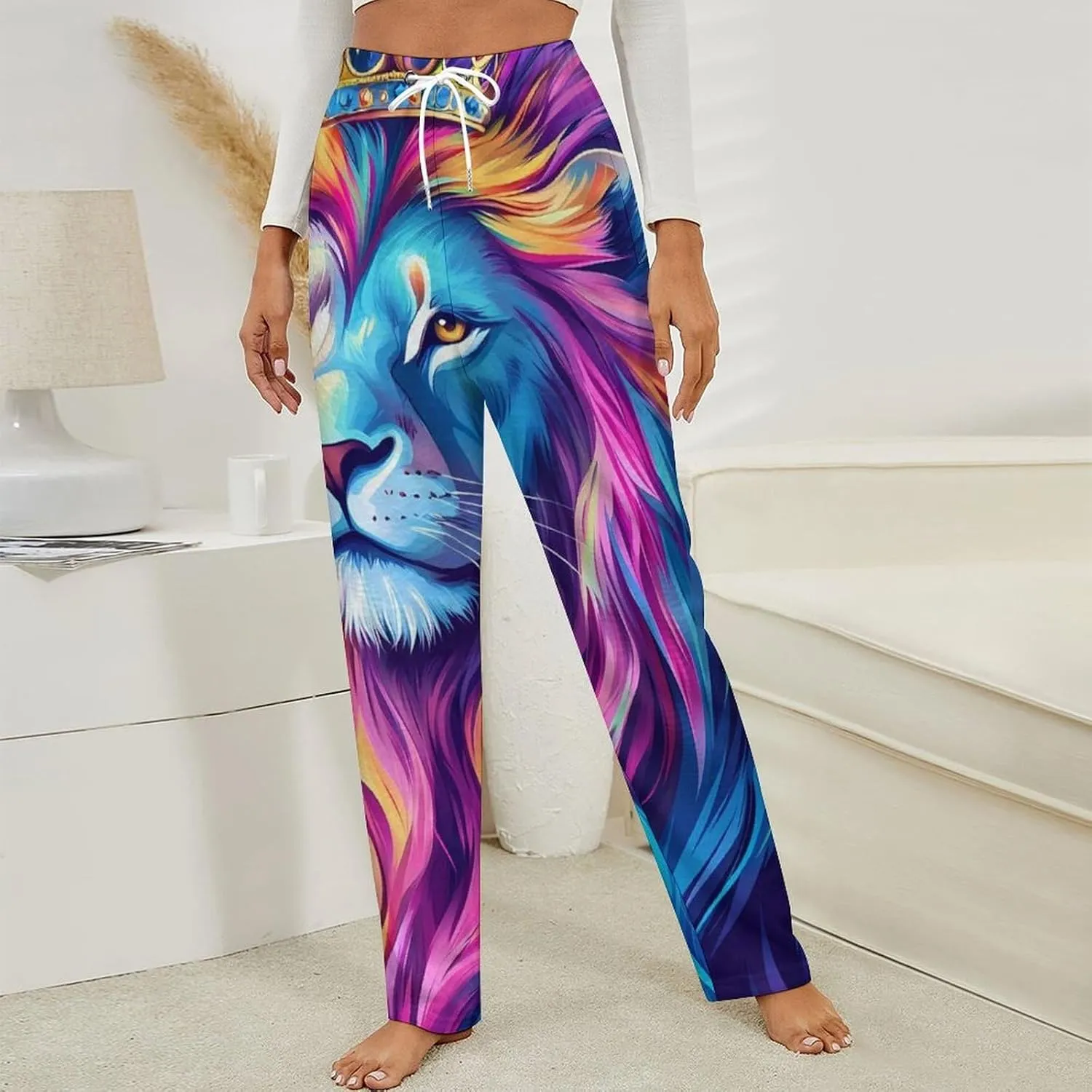 King Lion Women's Pajama Pants Fleece Warm Pj Bottoms Sleepwear Lounge Pants Loungewear