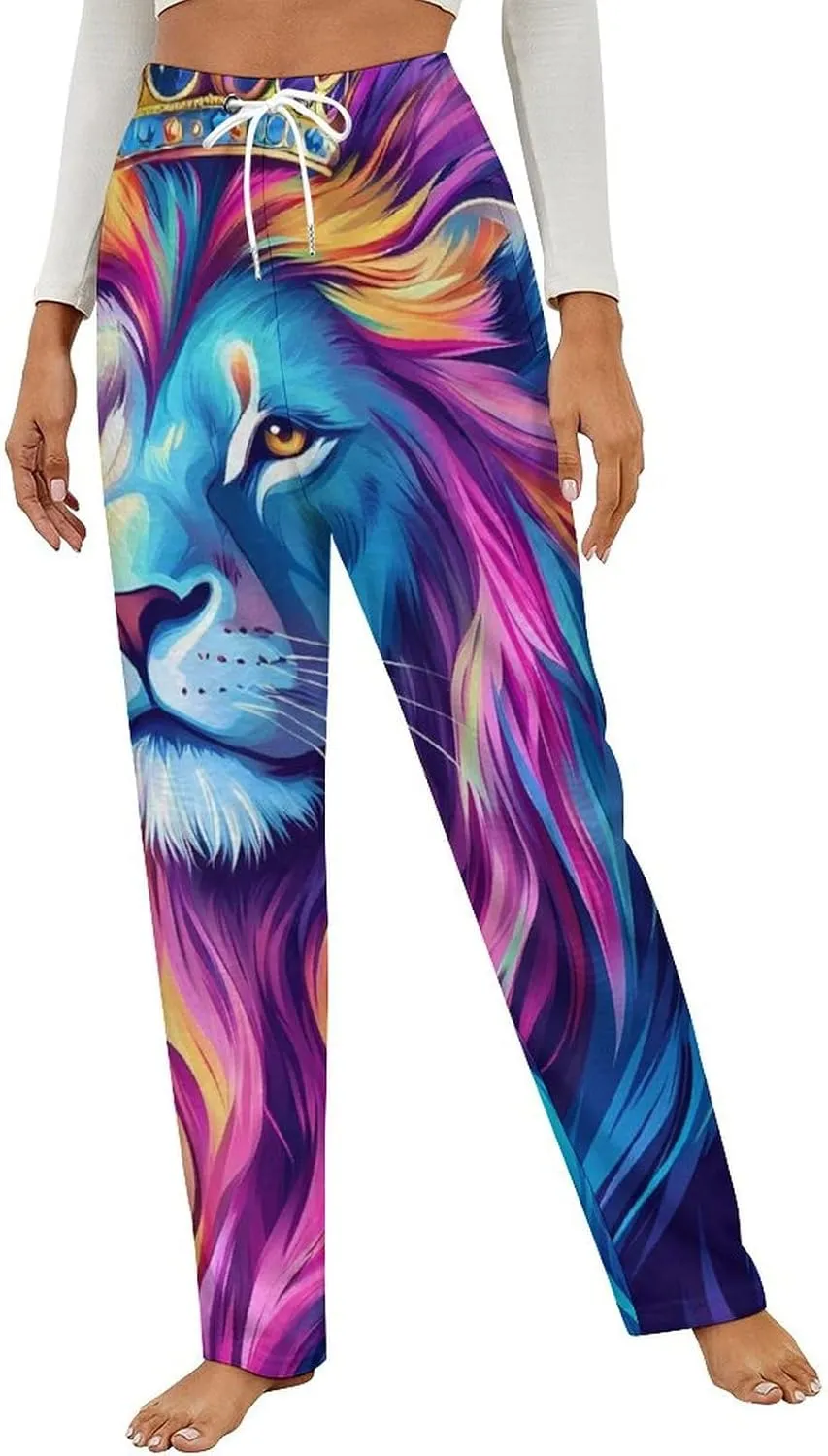 King Lion Women's Pajama Pants Fleece Warm Pj Bottoms Sleepwear Lounge Pants Loungewear