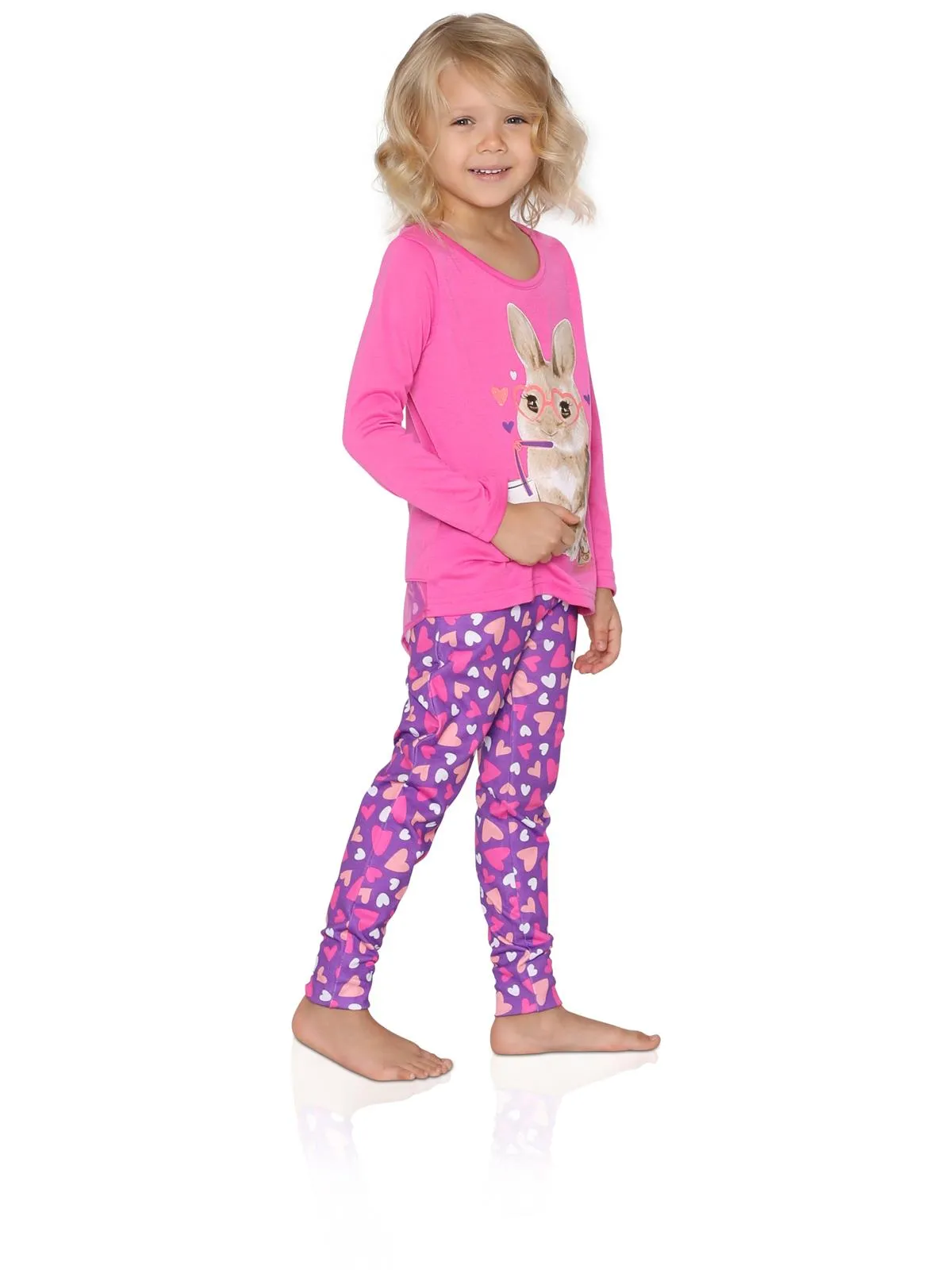 Komar Kids Big Girls Bunny 2 Piece Pajama Legging Set