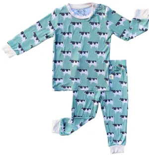 Kozi & Co Cows L/S Pajama Set with Pants