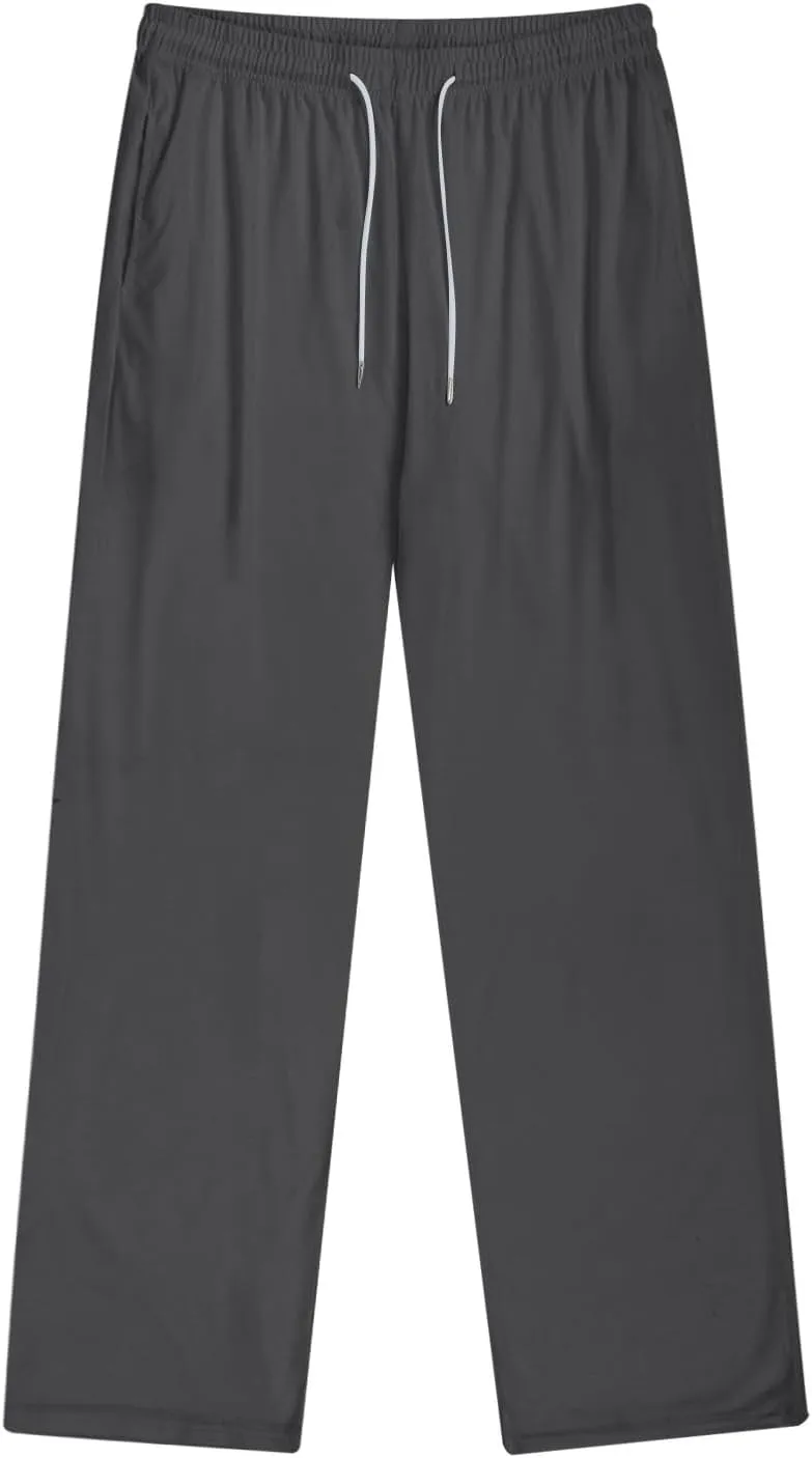 KUIOLYPOER Pajama Pants Men Solid Color Casual Baggy Sleepwear House Pjs Pants Sleep Pants Drawstring Pockets Pajama Pants