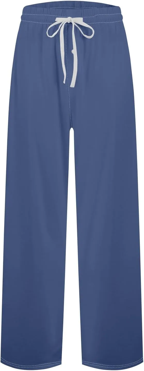 KUIOLYPOER Pajama Pants Men Solid Color Drawstring Tall Lounge Pants with Pockets Loose Fall and Winter Home Sleep Pant