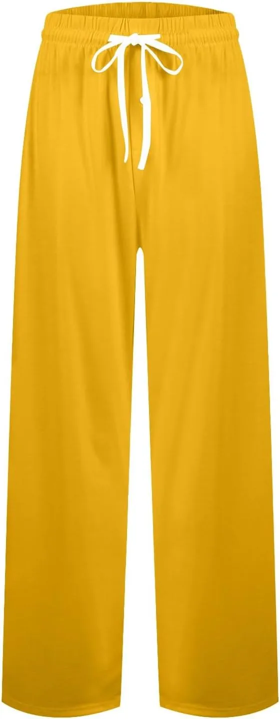 KUIOLYPOER Pajama Pants Men Solid Lounge Pajama Bottoms with Pockets Sleepwear PJ Pants Drawstring Elastic Pajama Pants