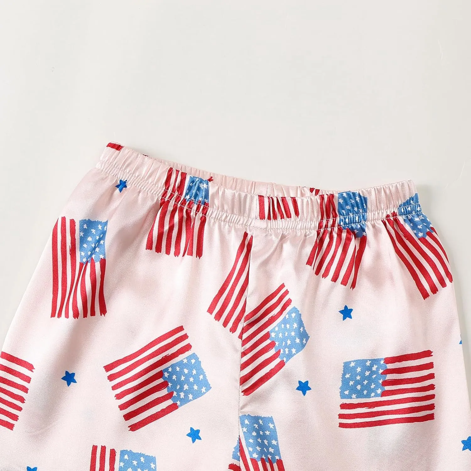 Kuriozud Toddler Baby Girl Boy 4th of July Outfits Pajamas Set Fourth of july American Flag Button Tops Shorts Sleepwear