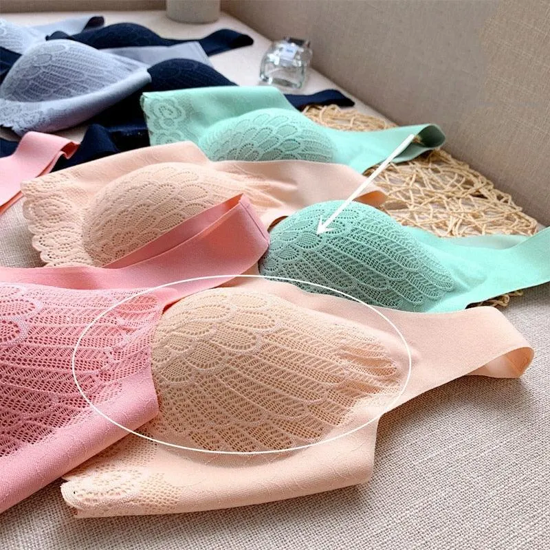 Lace Brassiere Push Up Bralette With Pad Vest Top Bra