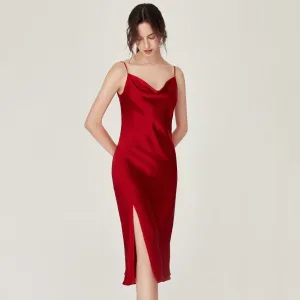 Ladies Silk Split Hem Nightgown 100% Mulberry Silk  Sleepwear