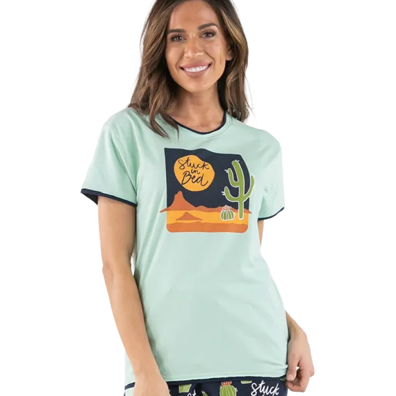 Lazy One Women's Blue Stuck in Bed Regular Pj Set