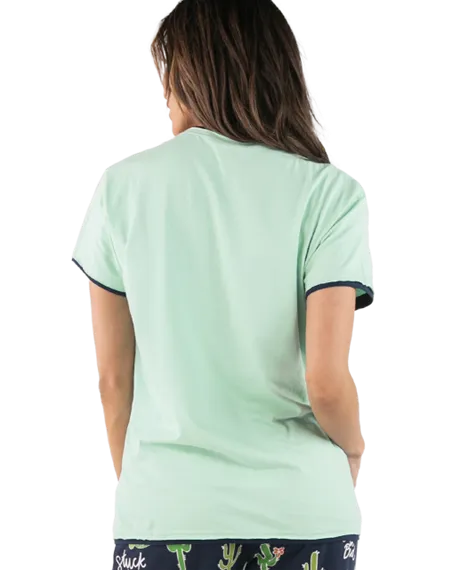 Lazy One Women's Blue Stuck in Bed Regular Pj Set