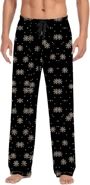 LCMTWX Black Pants Men Pajama Pants with Drawstring and Pockets Mens Sleep Pants Mens Flannel Pajama Pants Mens Flannel