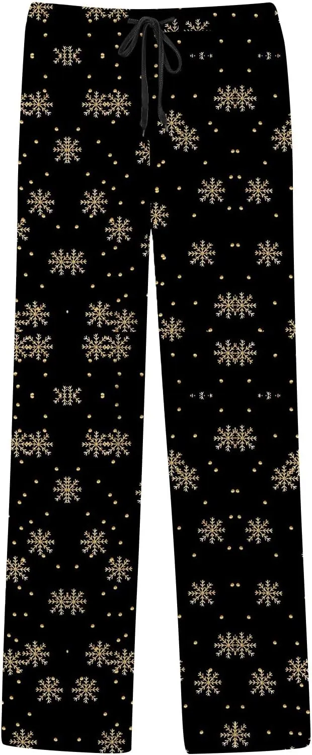 LCMTWX Black Pants Men Pajama Pants with Drawstring and Pockets Mens Sleep Pants Mens Flannel Pajama Pants Mens Flannel