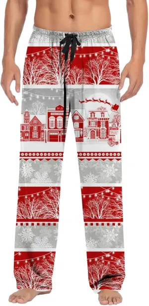 LCMTWX Mens Christmas Pajamas Pants Pajama Pants with Drawstring and Pockets Men Pajama Pants Funny Christmas Pajamas