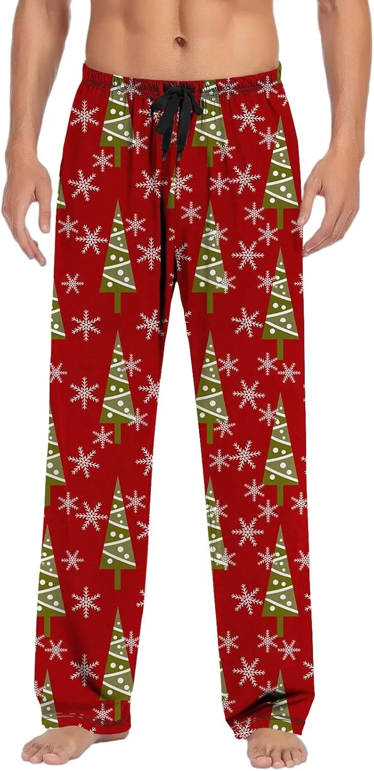 LCMTWX Mens Christmas Pajamas Pants Pajama Pants with Drawstring and Pockets Men Pajama Pants Funny Christmas Pajamas