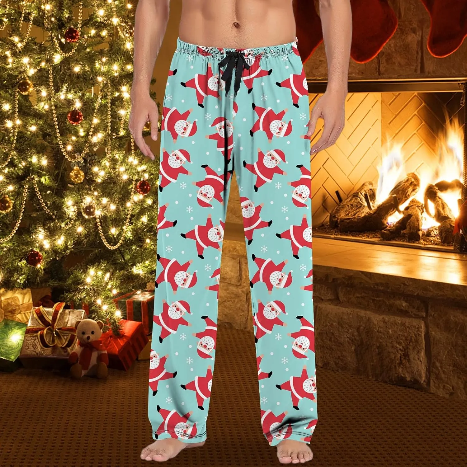 LCMTWX Mens Pajama Pants Pants Pajama Pants with Drawstring and Pockets Pajamas for Men Mens Sweatpants Men's Athletic