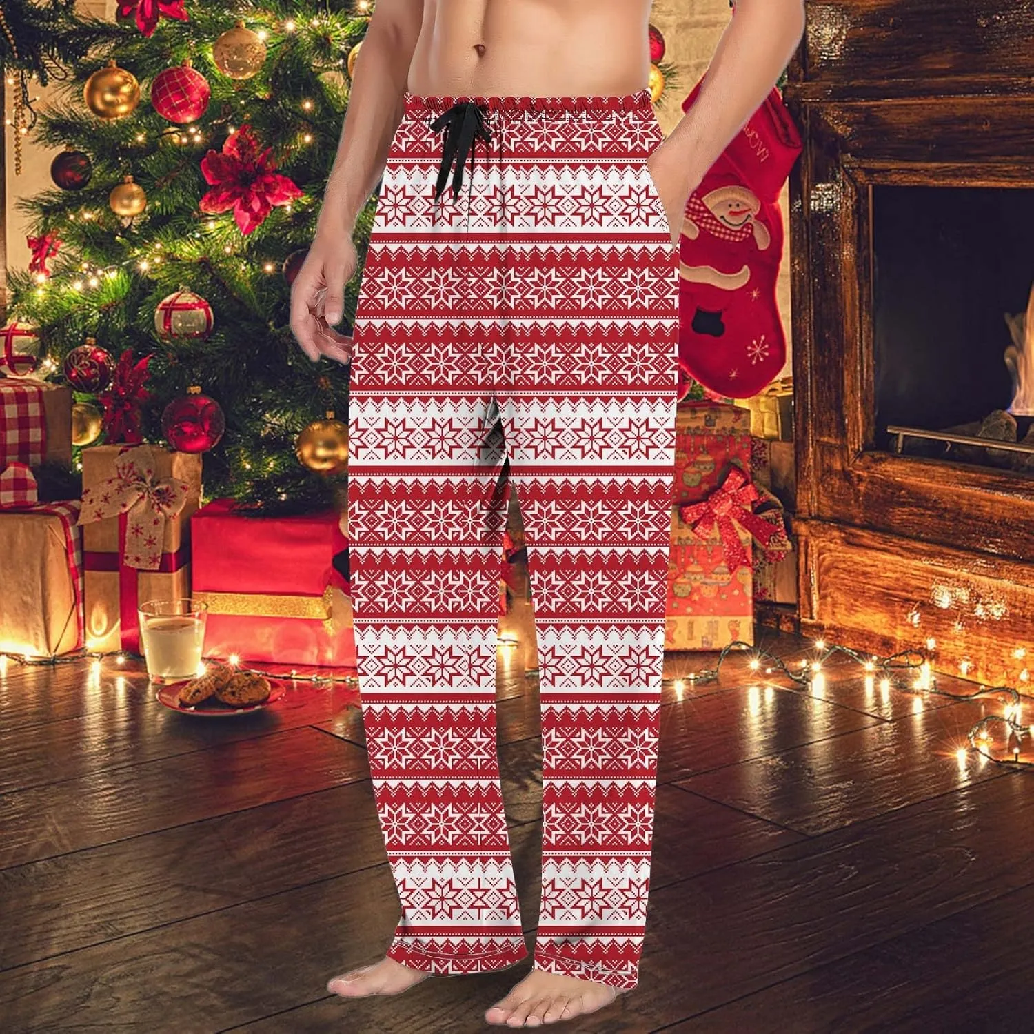 LCMTWX Mens Pajama Pants Pants Pajama Pants with Drawstring and Pockets Pajamas for Men Mens Sweatpants Men's Athletic