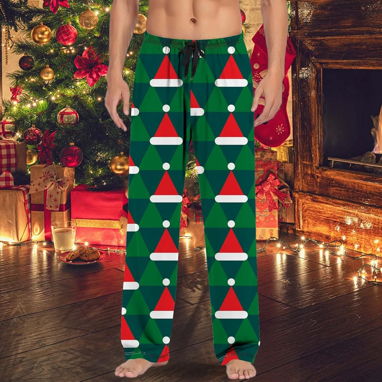 LCMTWX Mens Pants Mens Casual Pants Pajama Pants with Drawstring and Pockets Men's Pants Mens Fleece Pajama Pants Flannel