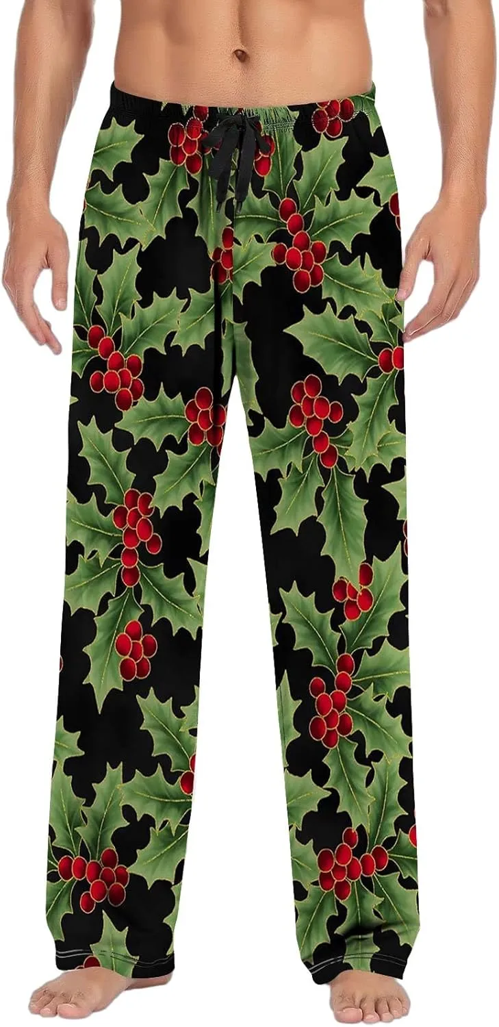 LCMTWX Mens Pj Pants Pajama Pants with Drawstring and Pockets Matching Christmas Pajamas Sweatpants Men Mens Flannel Pajama